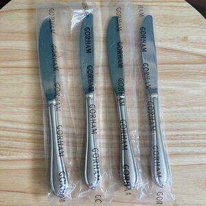 Gorham Melon Bud Frosted Stainless Flatware Knives 9 1/8" Elegant Set Of 4